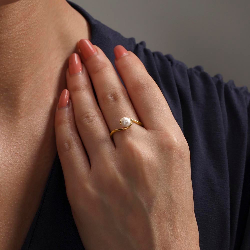 Wave Glow Pearl Ring,,hi-res thumbnail 2