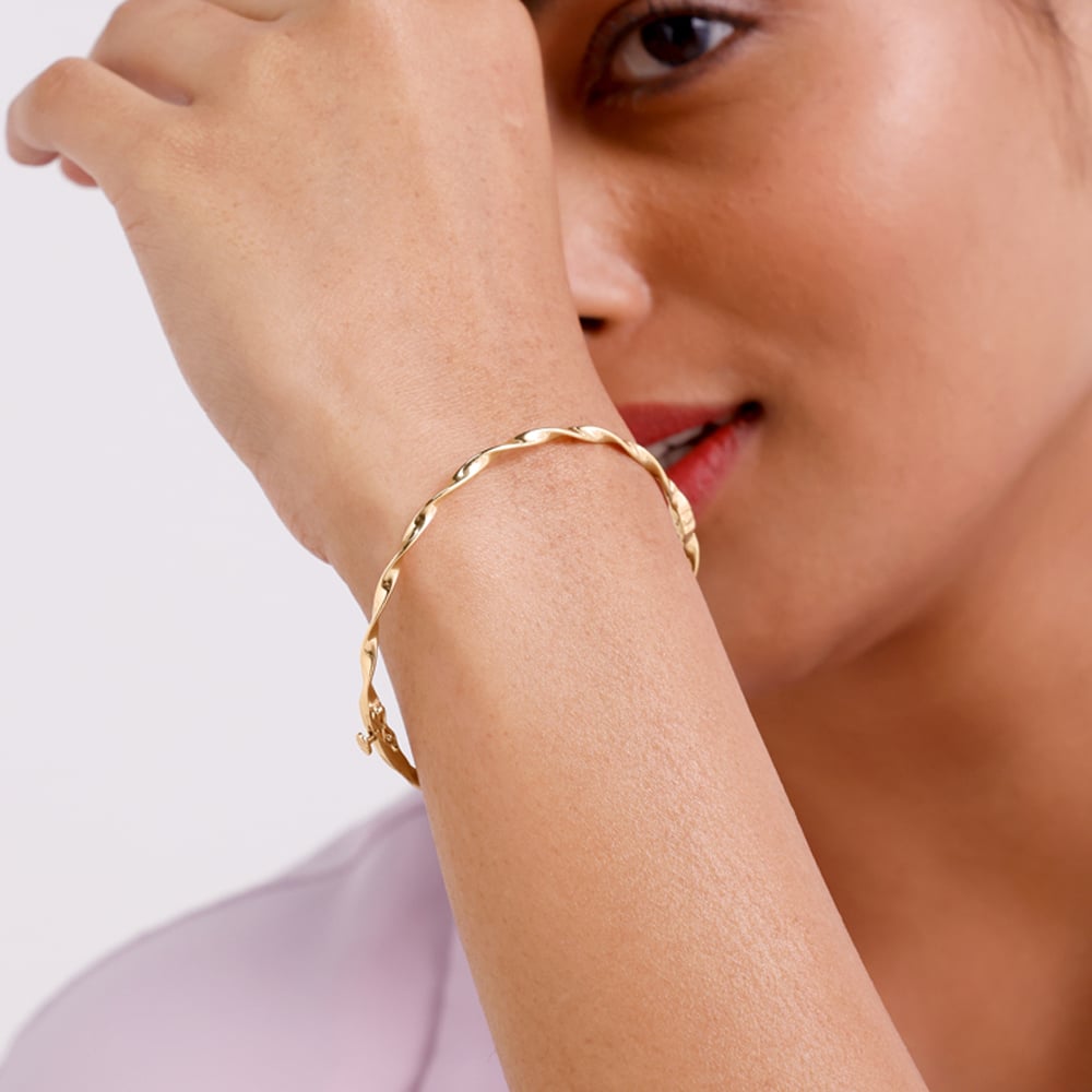 Twisted Radiant Gold Bangle,,hi-res thumbnail 2