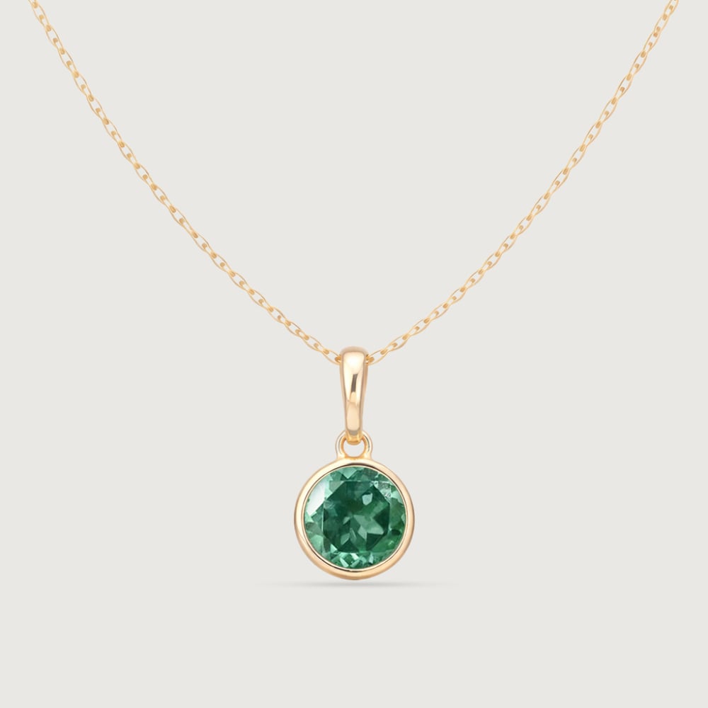 Sleek Contemporary Emerald Gold Pendant,,hi-res thumbnail 3
