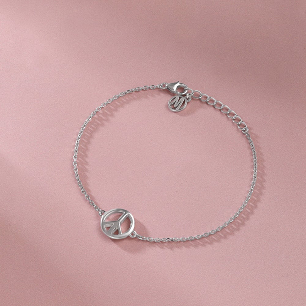 Playful Peace Silver Bracelet
