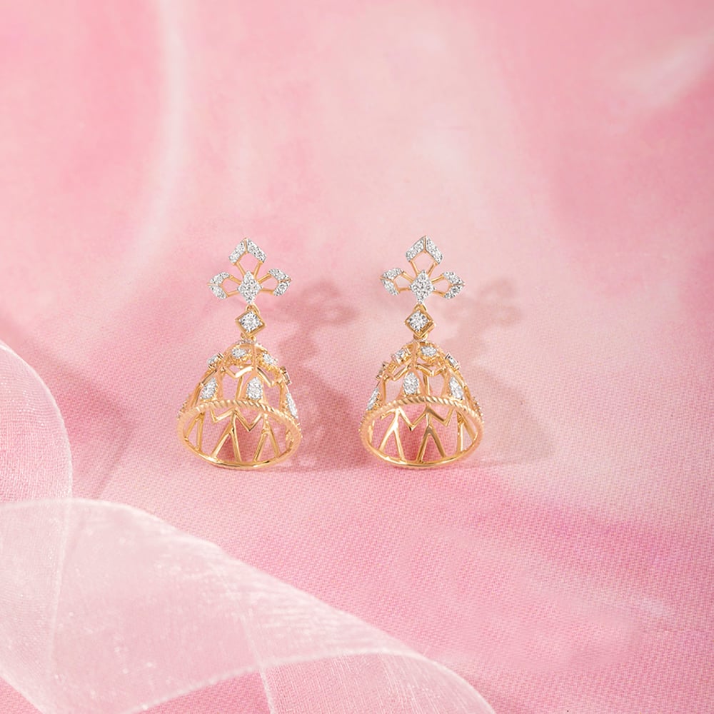 Lippan Splendour Gold & Diamond Jhumka