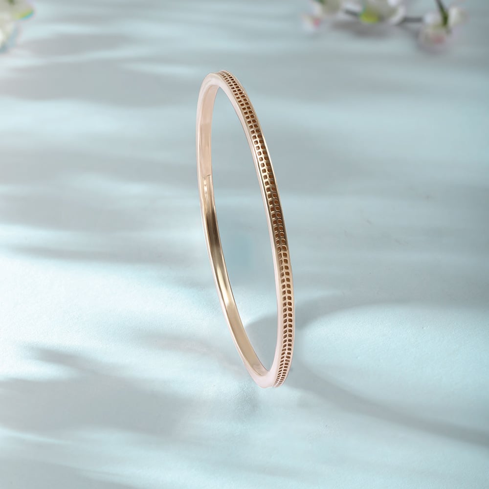 Sleek Textured Gold Bangle