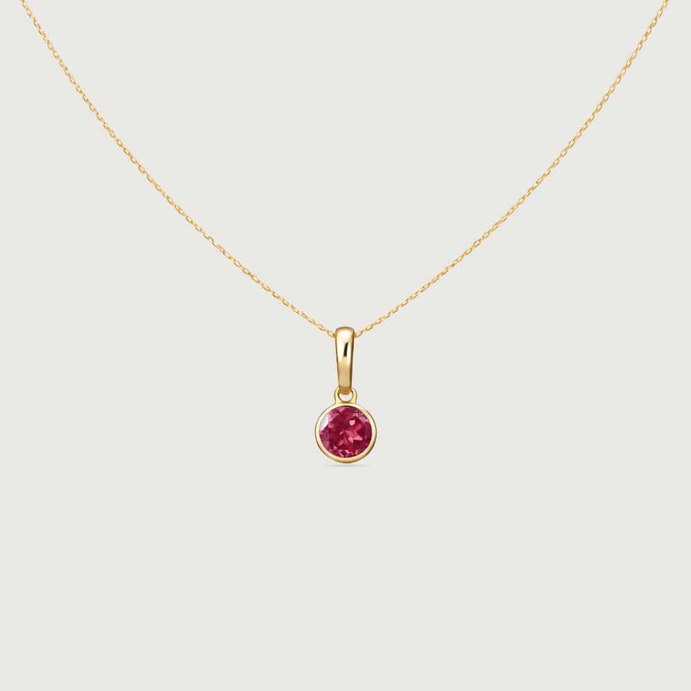 Structured Sleek Ruby Gold Pendant,,hi-res thumbnail 4