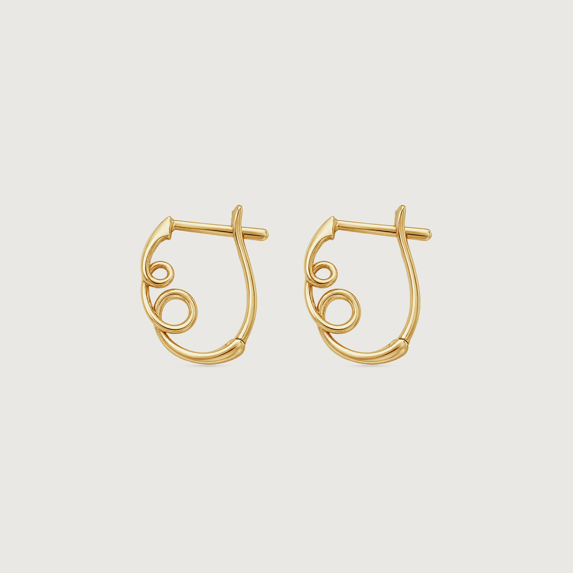Playful Spiral Gold Hoop Earrings,,hi-res thumbnail 4