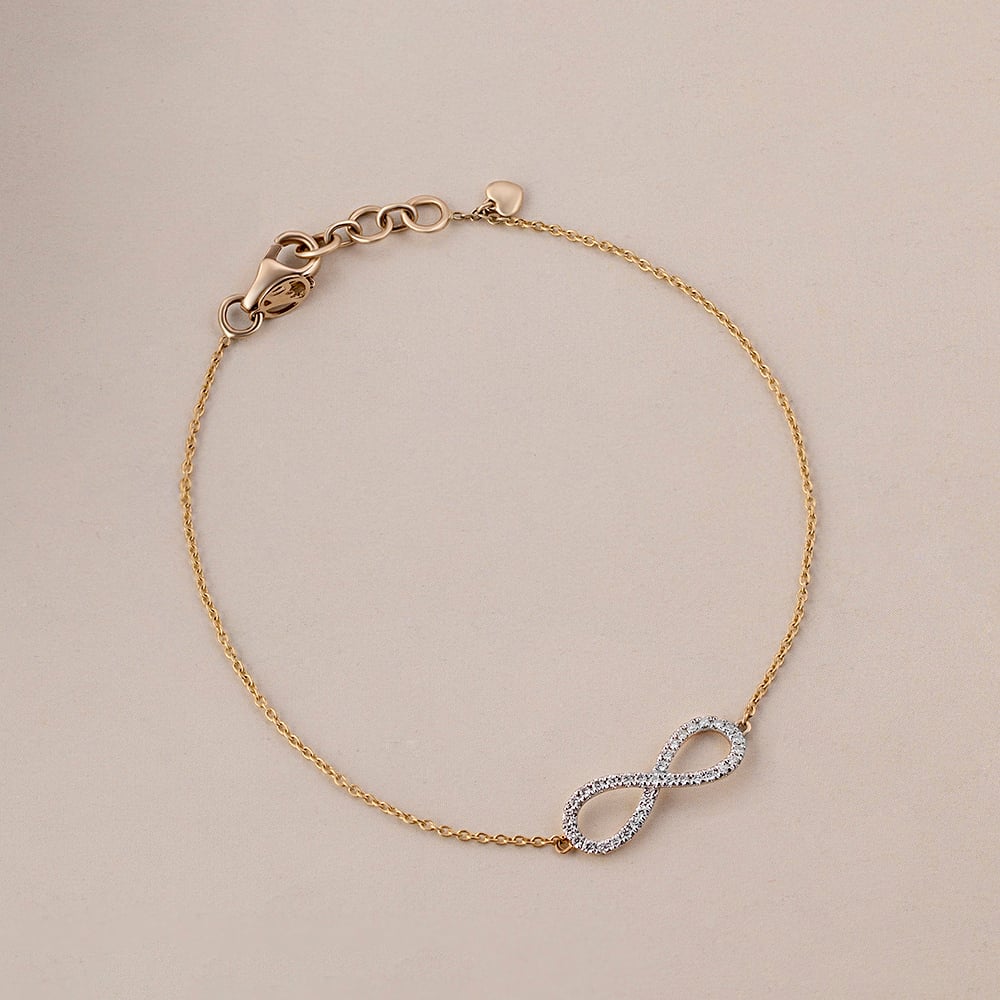 Infinity Elegance Diamond & Gold Bracelet