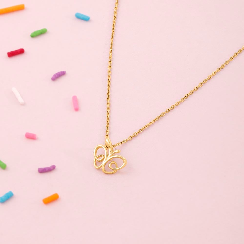 Happy Butterfly Gold Pendant
