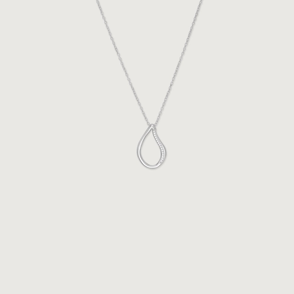 Fluid Teardrop Silver Necklace,,hi-res thumbnail 3