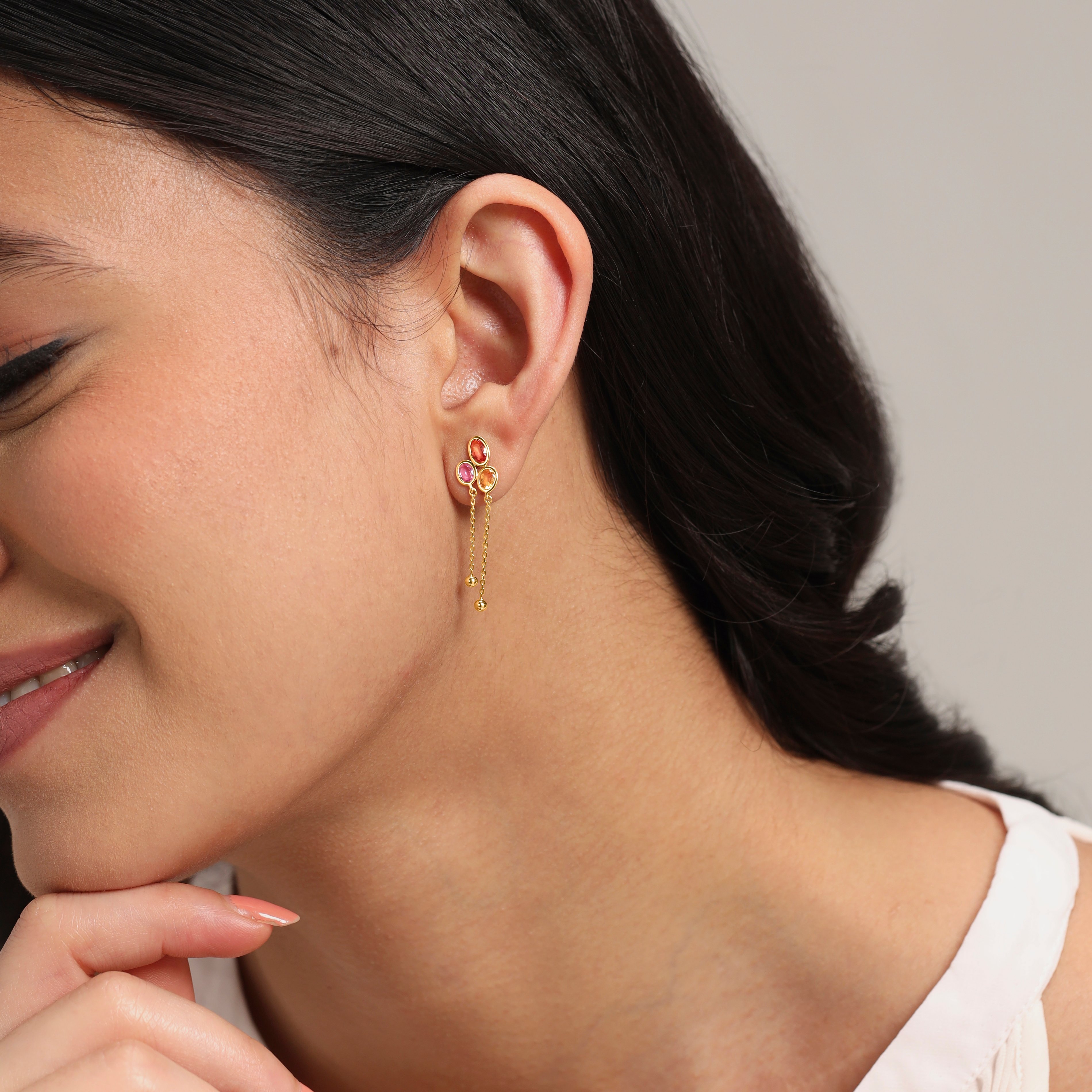 Playful Charm Sapphire Drop Earrings,,hi-res thumbnail 2