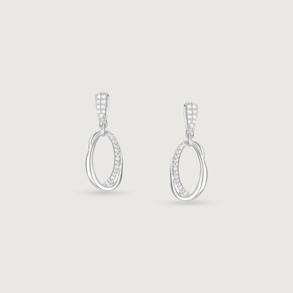 Twisted Flow Silver Drop Earrings,,hi-res thumbnail 3
