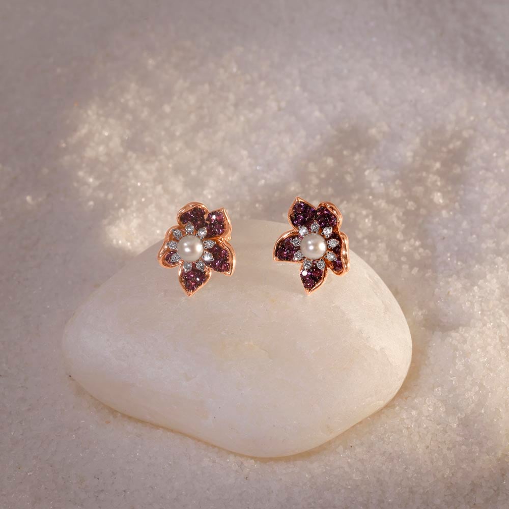 Blossom Aura Diamond Stud Earrings