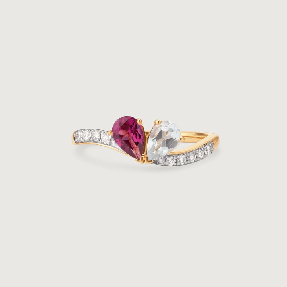 Rosy Toi et Moi Diamond & Gold Ring,,hi-res thumbnail 3