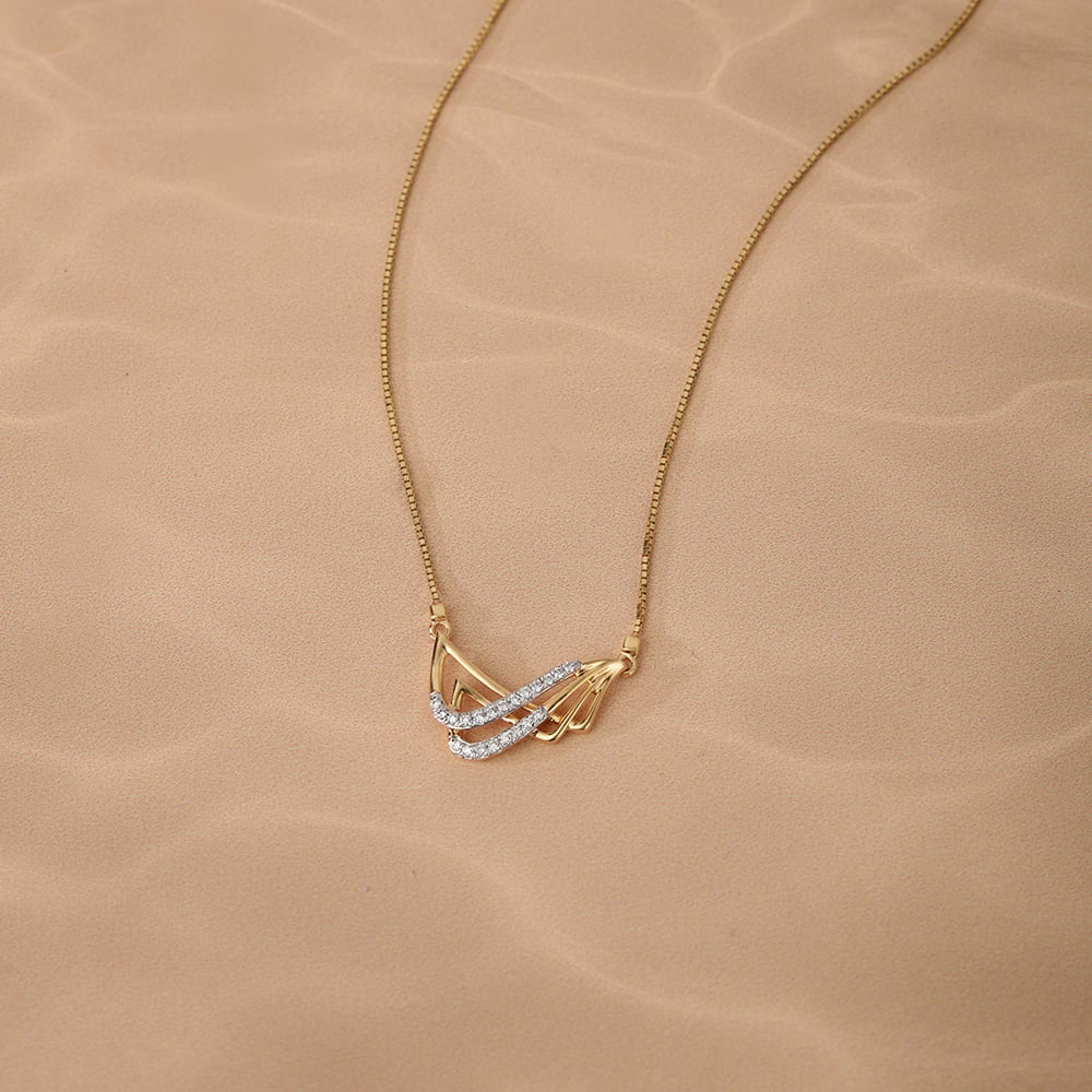 Oceans Rhythm 14 Kt Gold & Diamond Necklace