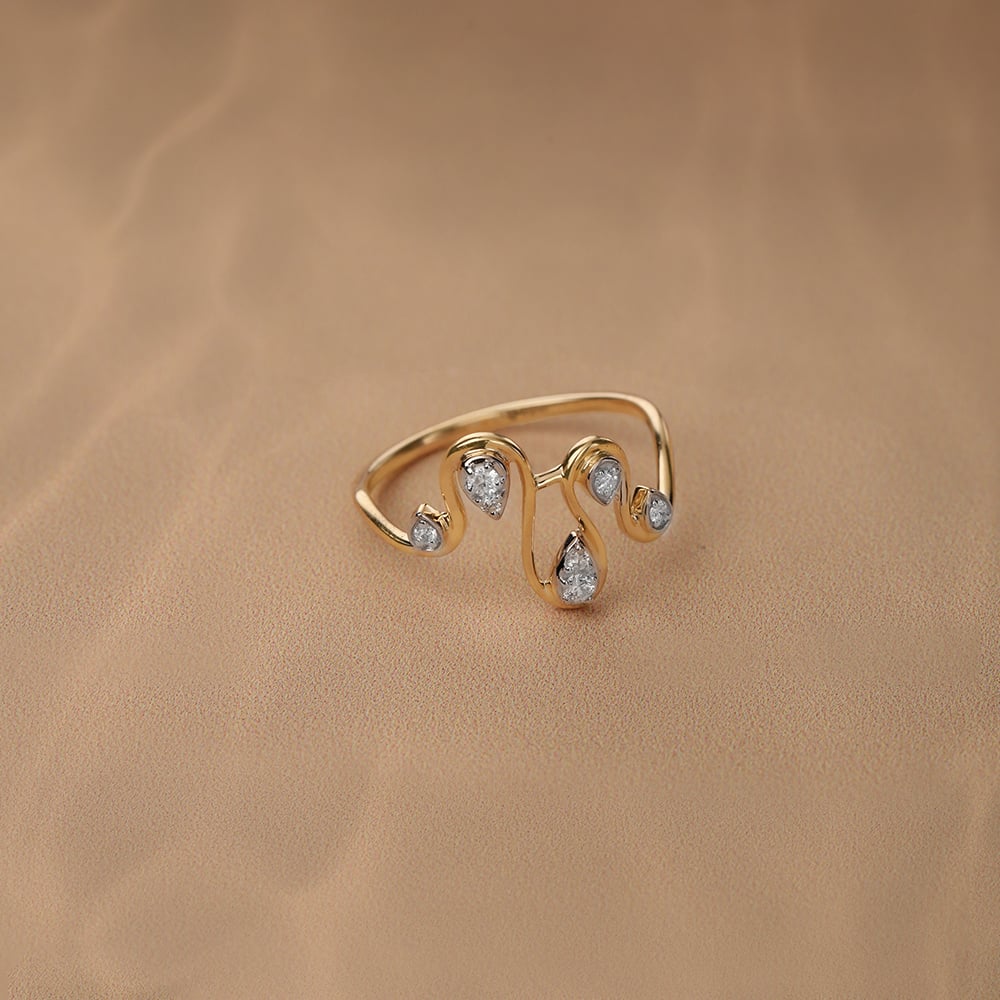 Harmony River 14 Kt Gold & Diamond Ring