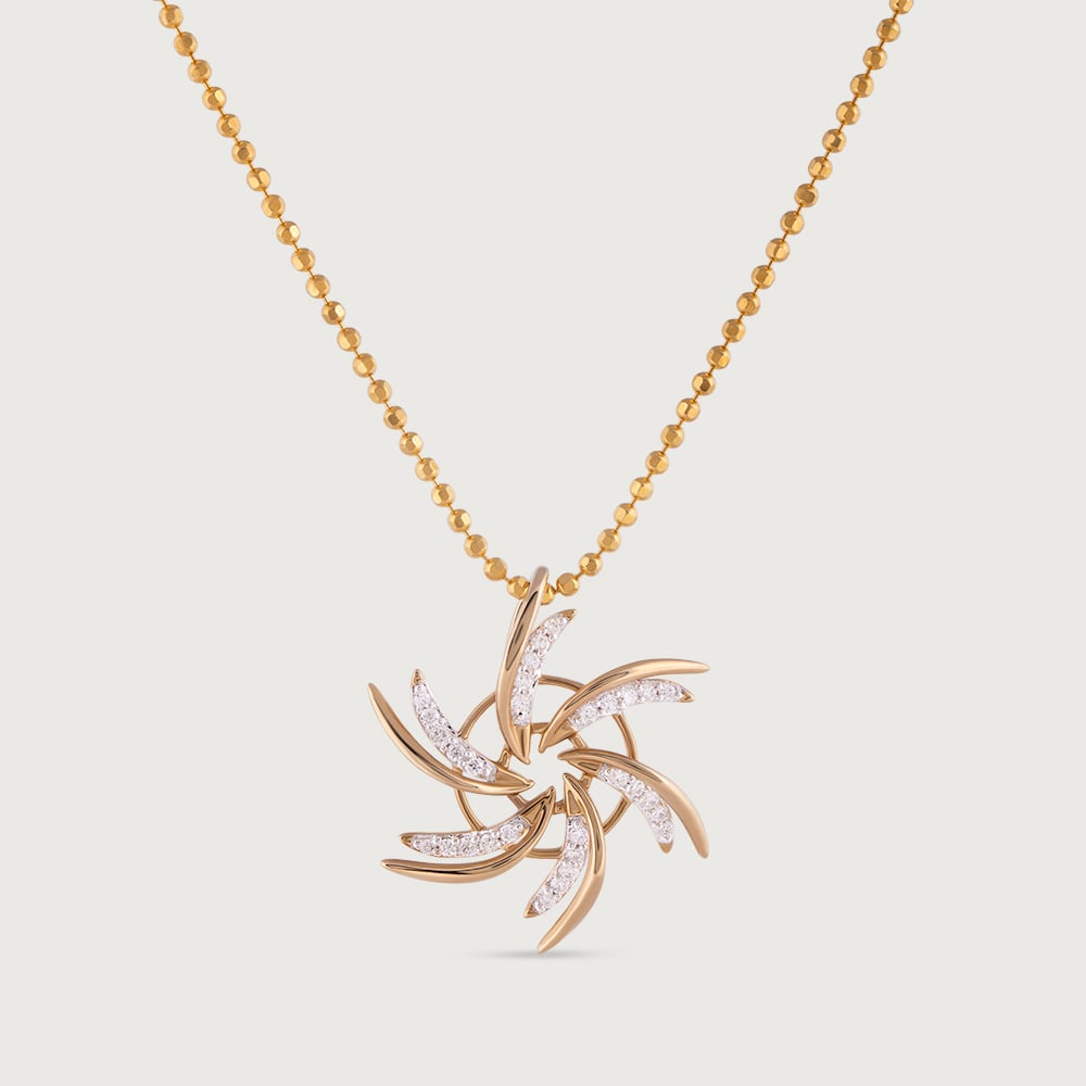 Whirlwind Sparkle Gold & Diamond Pendant,,hi-res thumbnail 3