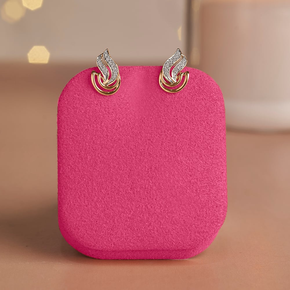 Luminous Flowing Diamond Stud Earrings