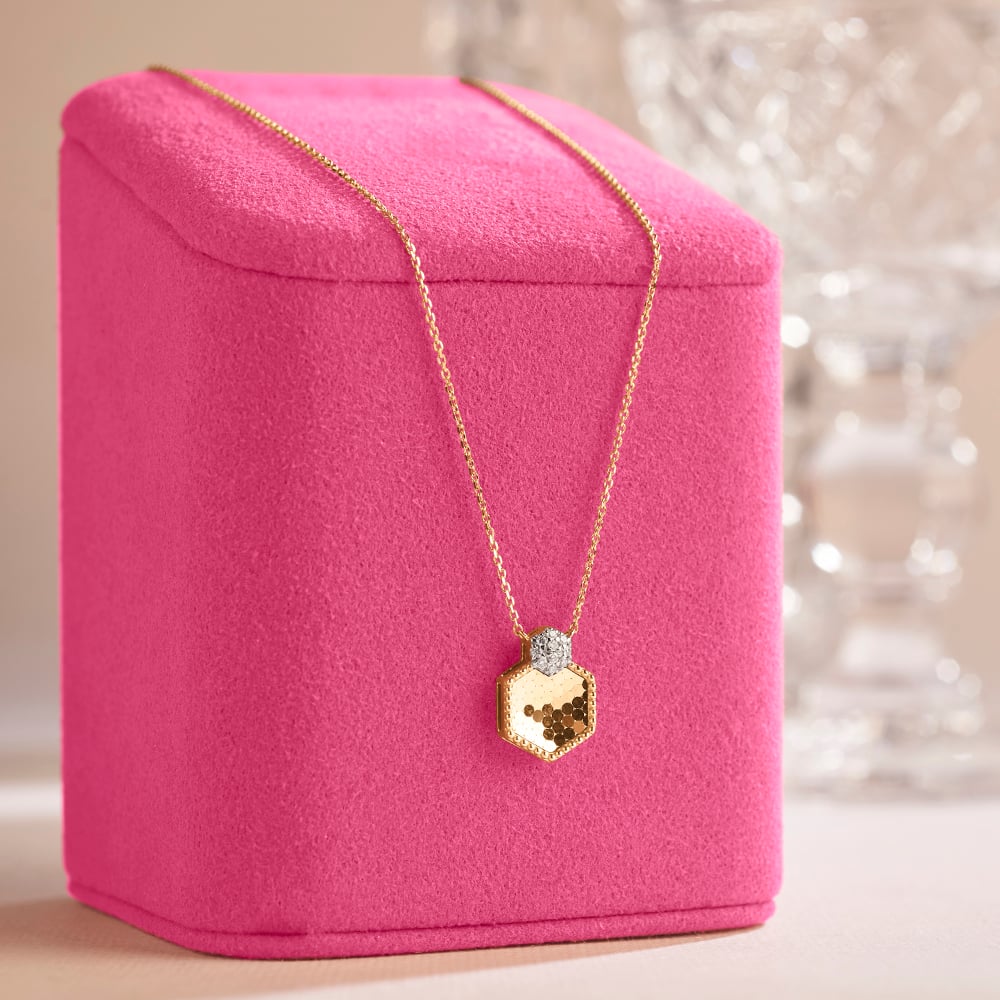 Luminous Hexagonal Diamond Necklace