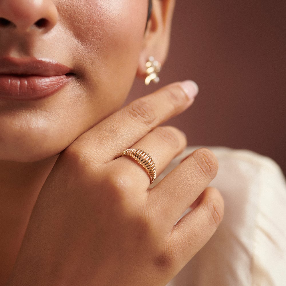 Sleek Linear Gold Ring,,hi-res thumbnail 2