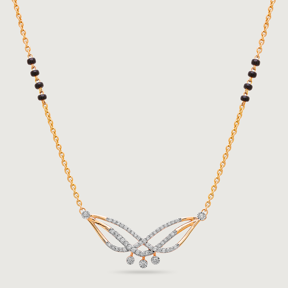 Flight of Elegance 14 Kt Gold and Diamond Mangalsutra,,hi-res thumbnail 3