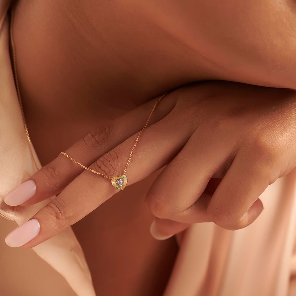 Charming Radiant Diamond Heart Necklace,,hi-res thumbnail 2