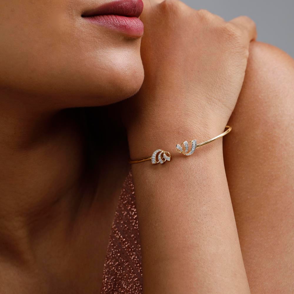 Lotus Bloom Diamond Bangle,,hi-res thumbnail 2