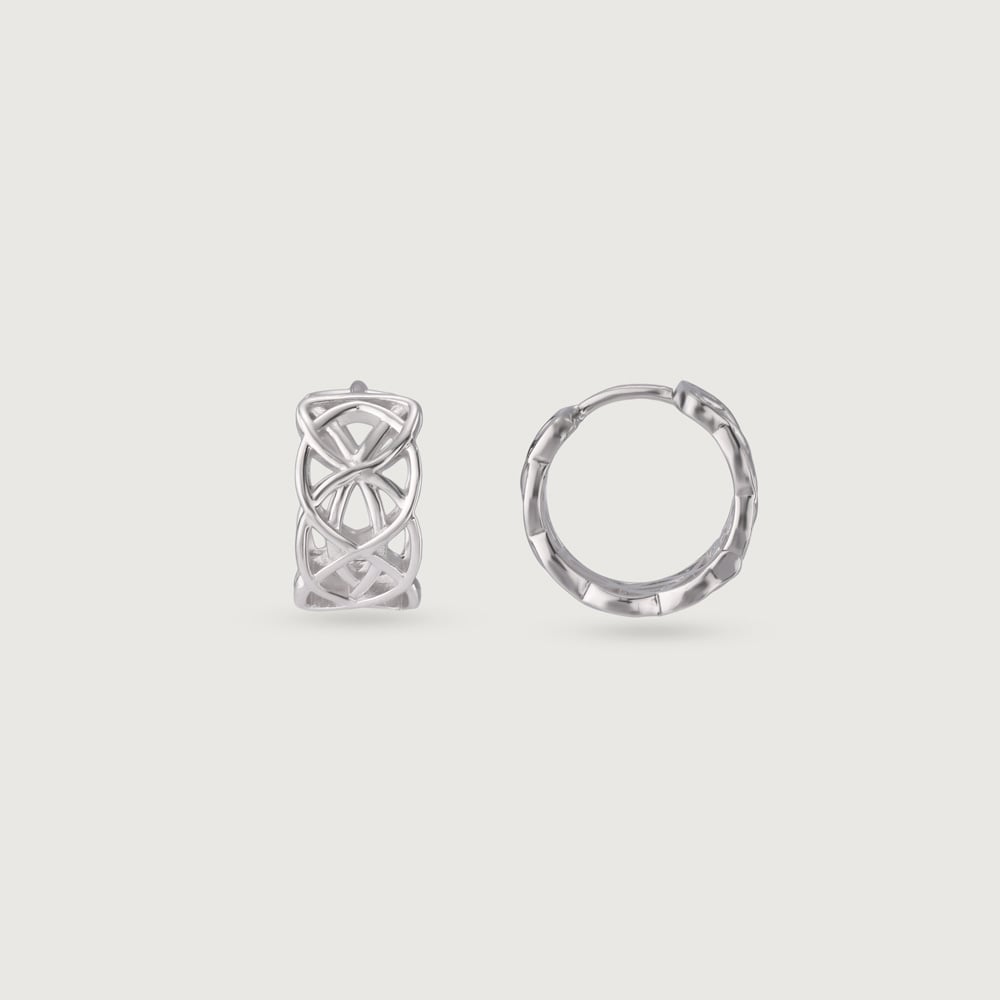 Edgy Maze Silver Earrings,,hi-res thumbnail 4