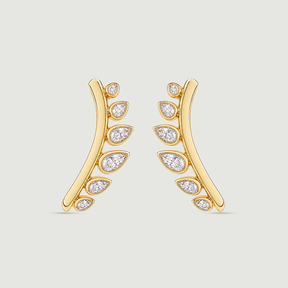 Delicate Ember Diamond Hoop Earrings,,hi-res thumbnail 3