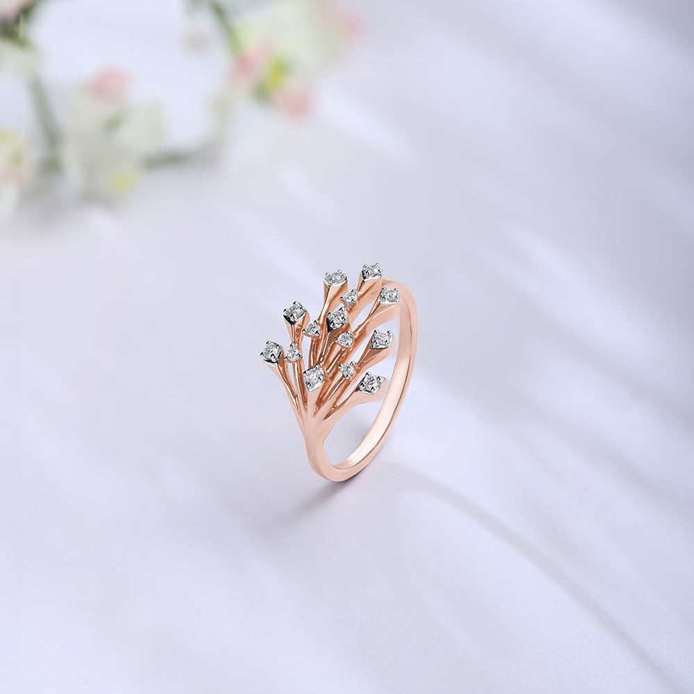 Crown Bloom Diamond Ring