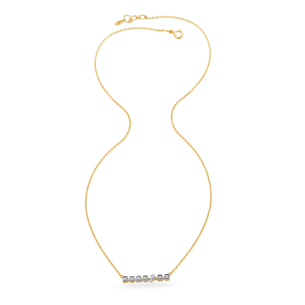 Morse Code Gold & Diamond Necklace,,hi-res thumbnail 3