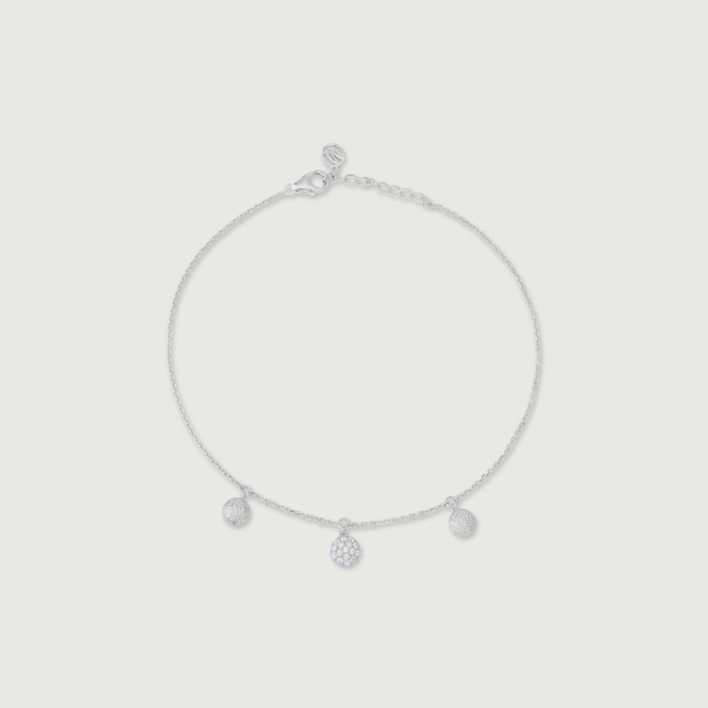 Sparkling Droplet Silver Anklet,,hi-res thumbnail 3