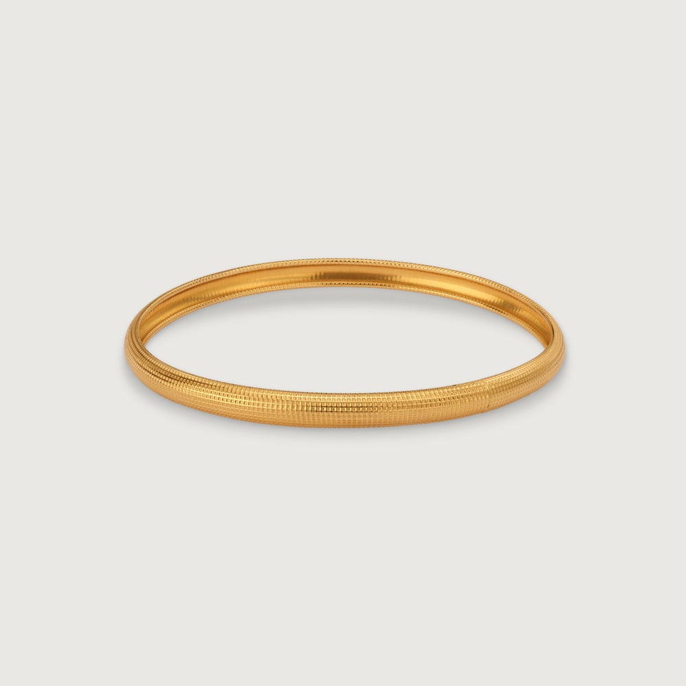 22KT Yellow Gold Minimal Textured Bangles,,hi-res thumbnail 4