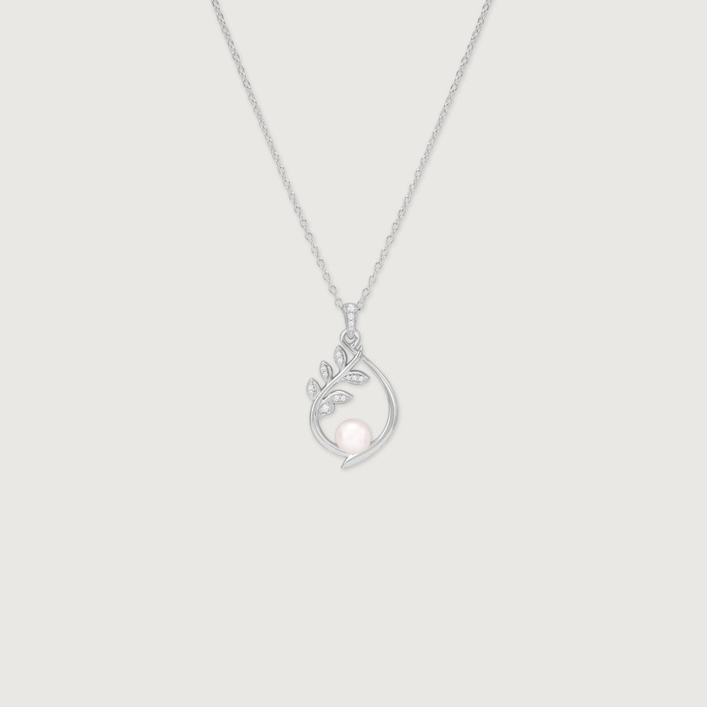 Elegant Leaf Drop Silver Necklace,,hi-res thumbnail 3
