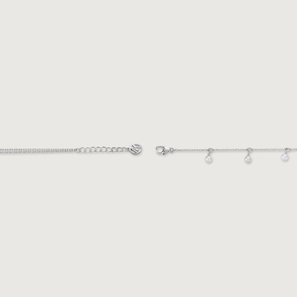 Twin Charm Single Silver Anklet,,hi-res thumbnail 5