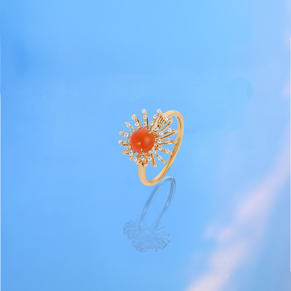 Solar Bloom Carnelian & Diamond Ring,,hi-res thumbnail 1
