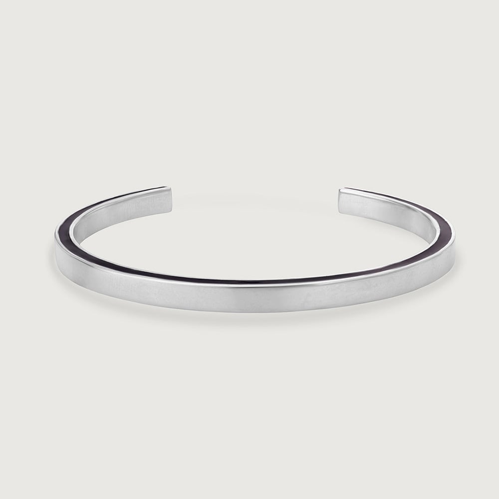 Edgy Noir Silver Bangle,,hi-res thumbnail 3