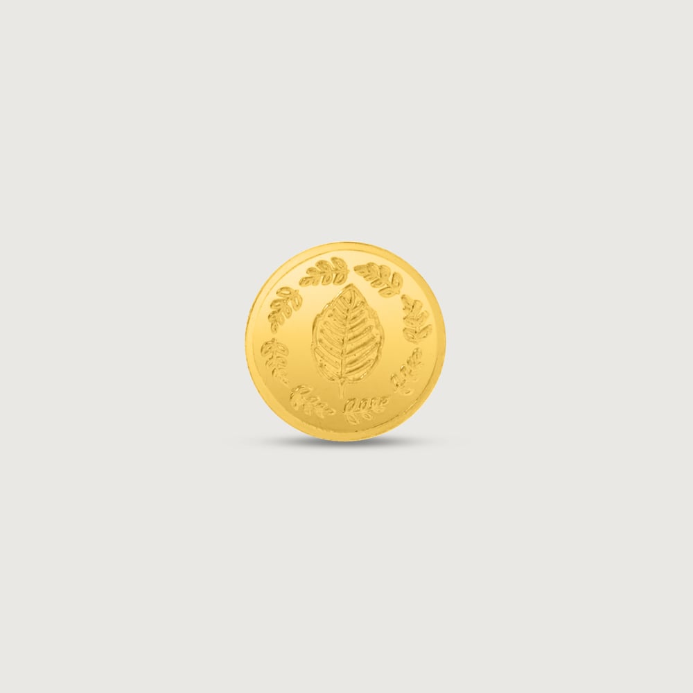 0.5 gm 24 Karat Tulsi Leaf Gold Coin (9999 Purity),,hi-res thumbnail 3