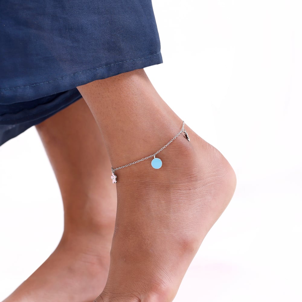 Playful Garden Silver Anklet,,hi-res thumbnail 2