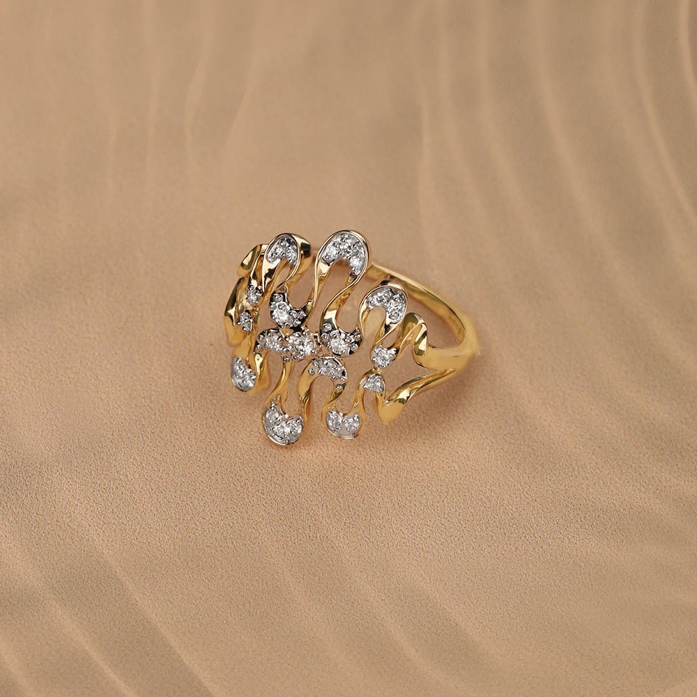 Twisting Tide 14 Kt Gold & Diamond Ring