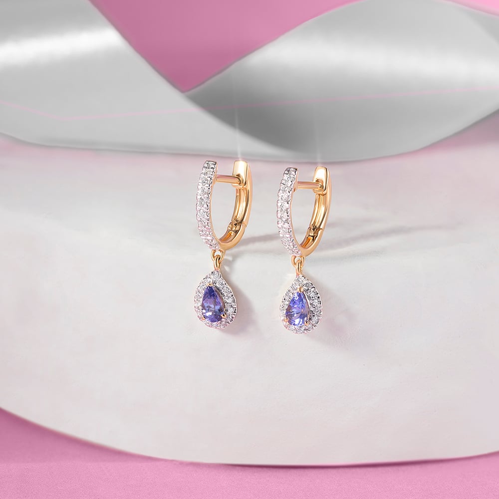 Vibrant Glam Gold & Diamond Hoop Earrings