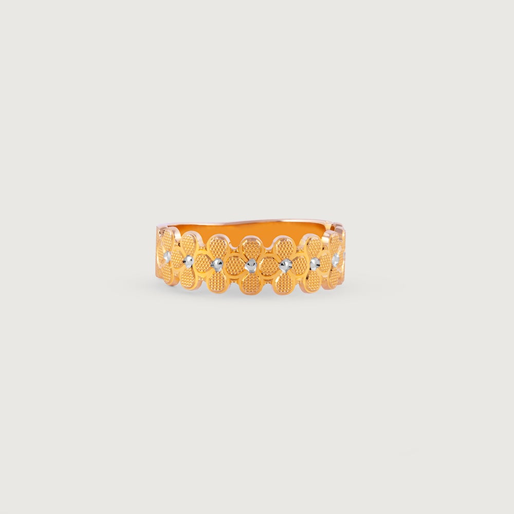Textured Floral Gold Ring,,hi-res thumbnail 3