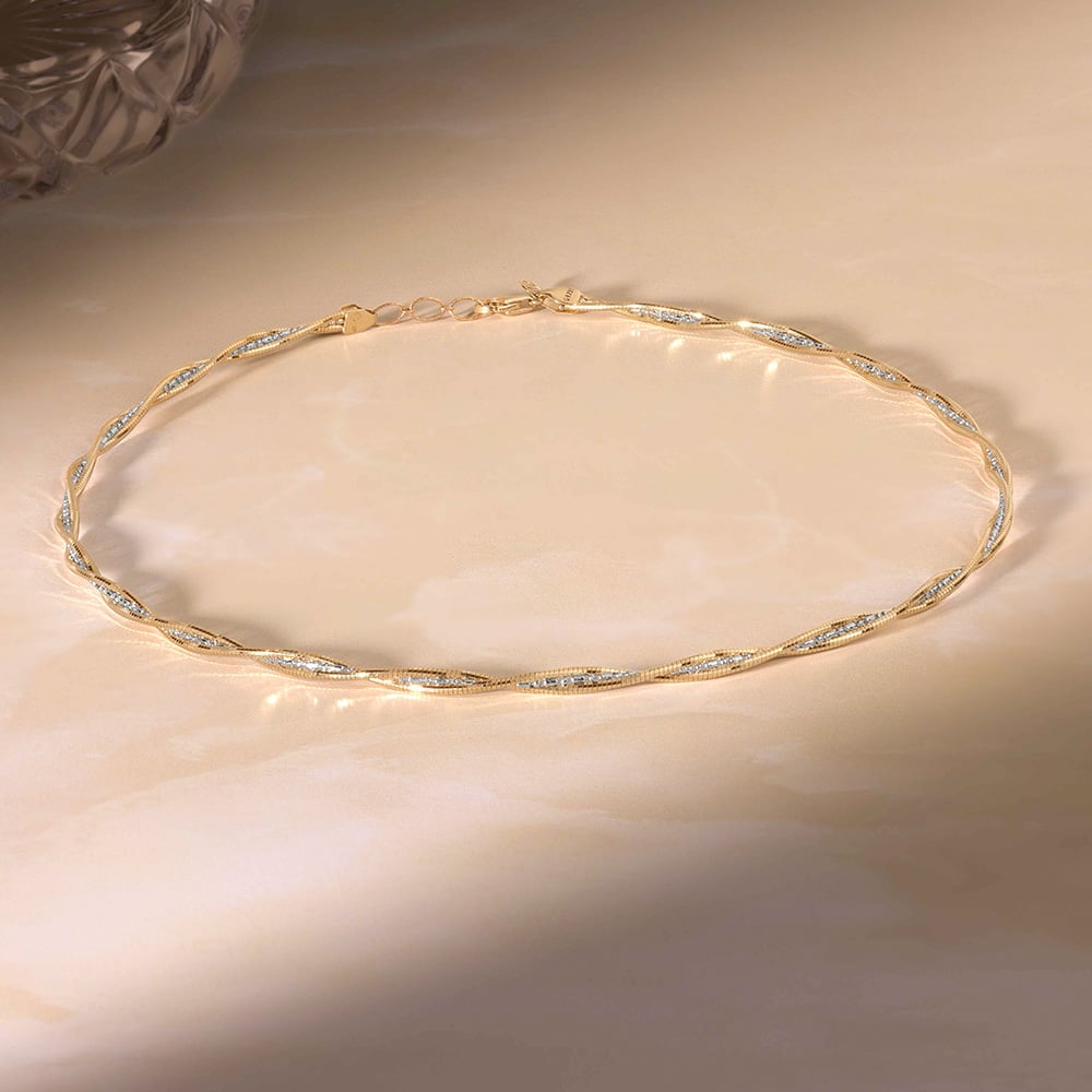 Radiant Sculptural Omega Gold Chain