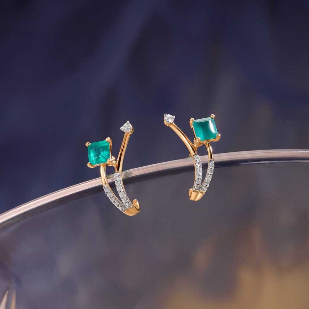 Chic Spark Diamond Hoop Earrings