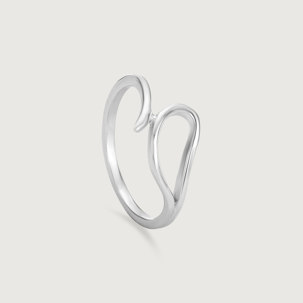 Minimal Curved Silver Ring,,hi-res thumbnail 3