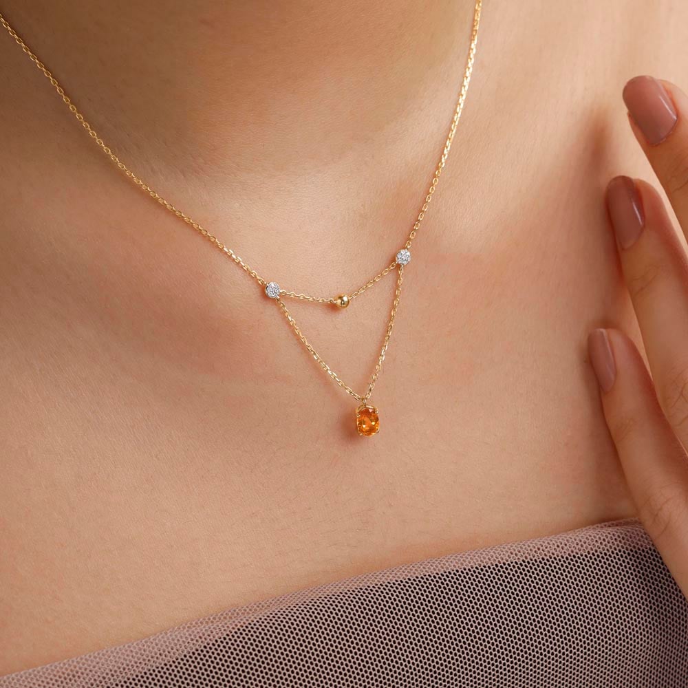 Golden Drift Diamond Necklace,,hi-res thumbnail 2