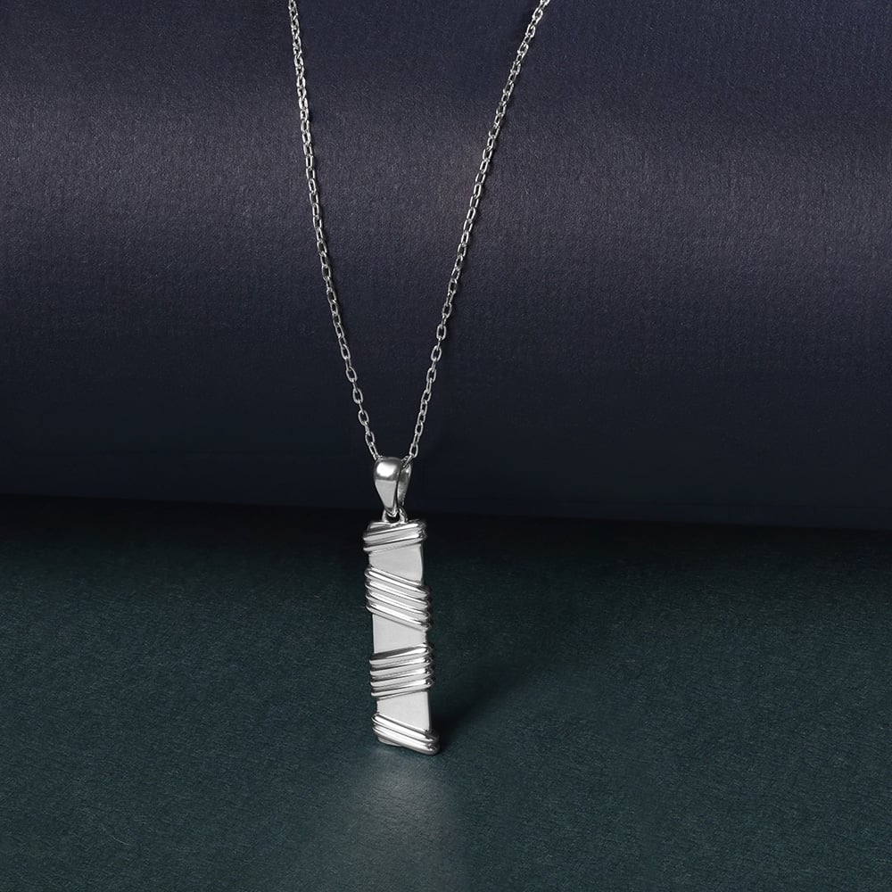 Wrapped Texture Silver Pendant