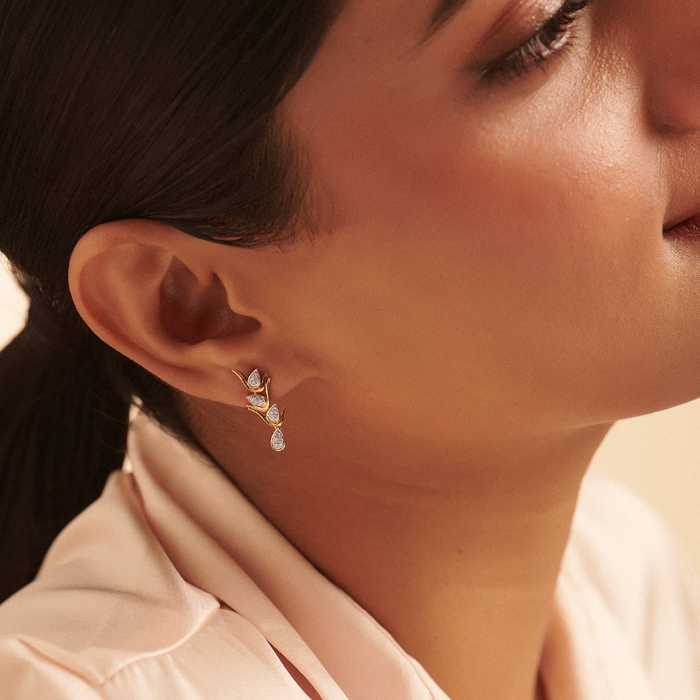 Flickering Flame Diamond Drop Earrings,,hi-res thumbnail 2
