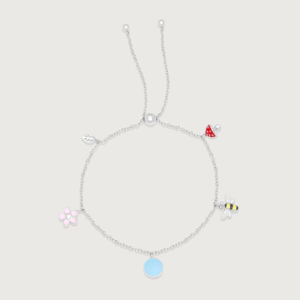 Playful Garden Silver Anklet,,hi-res thumbnail 3