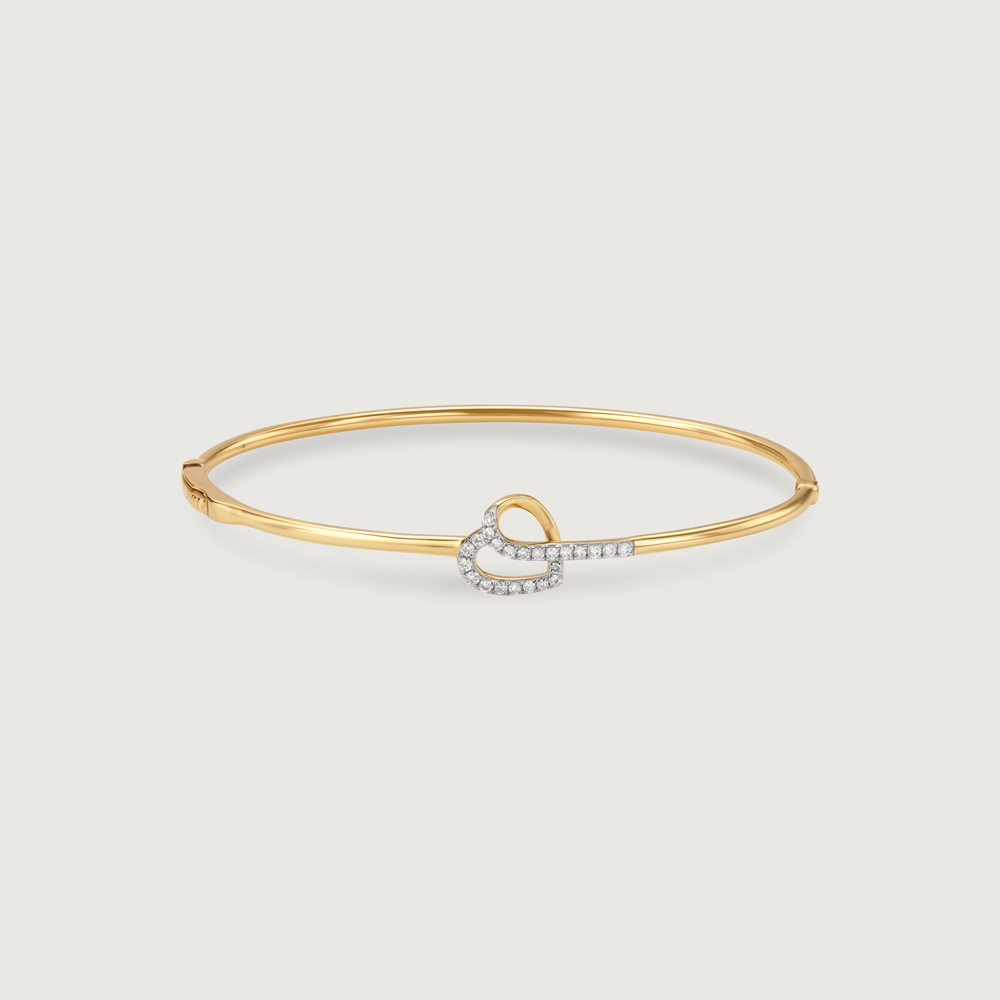 Love Story Diamond & Gold Bangle,,hi-res thumbnail 4