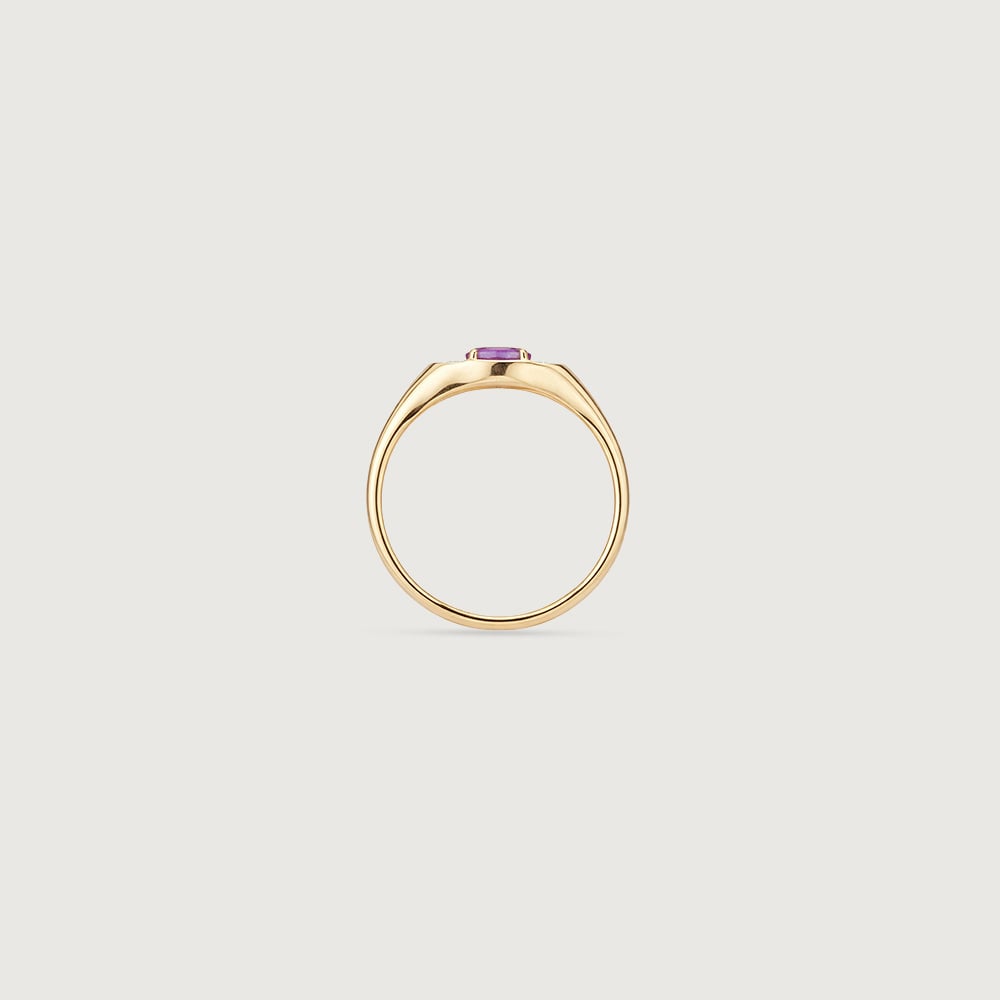 Elegant Minimal Amethyst & Diamond Ring,,hi-res thumbnail 5