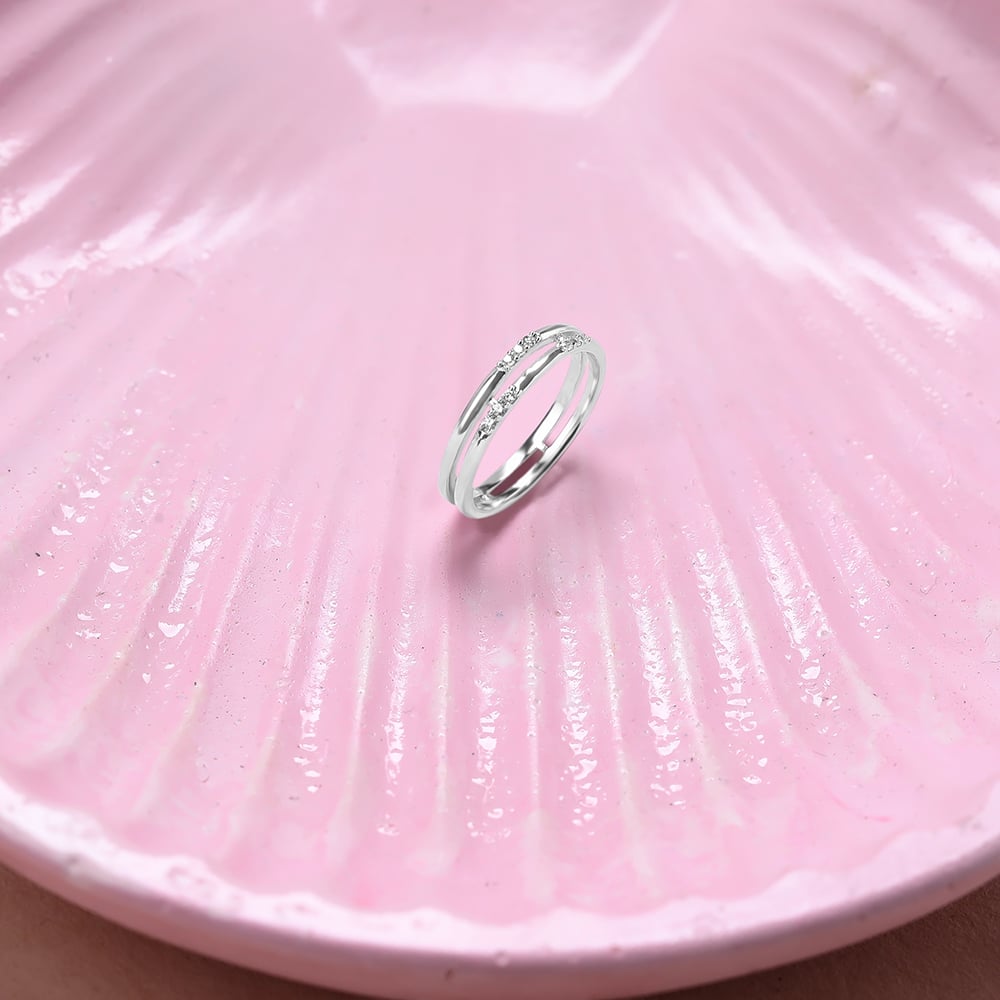 Dual Glam Silver Ring