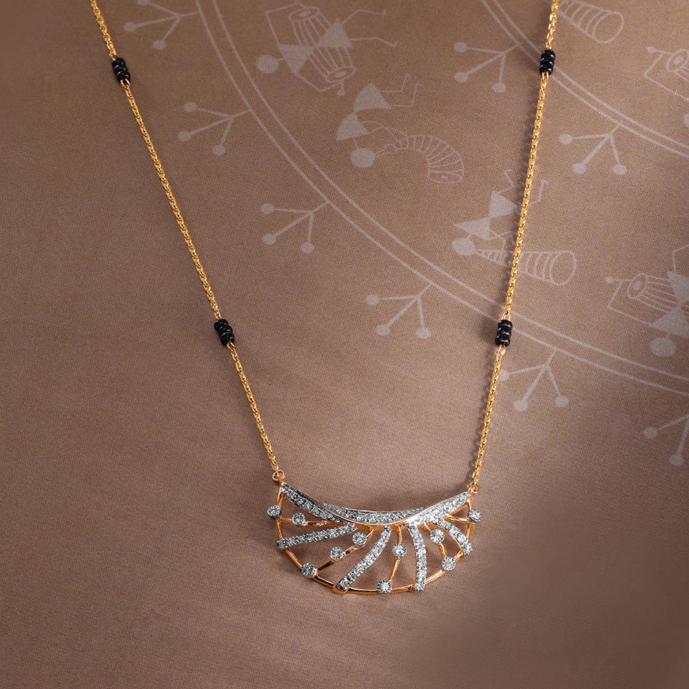 Glowing Eternity 14 Kt Gold and Diamond Mangalsutra